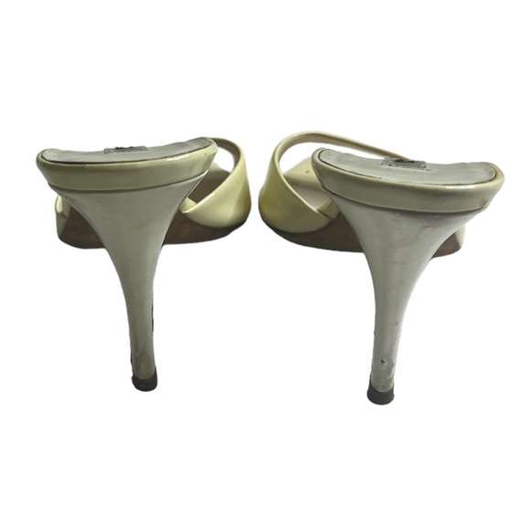 PRADA Patent Leather Peep Toe Heel Off-White 38.5 - Picture 5 of 15